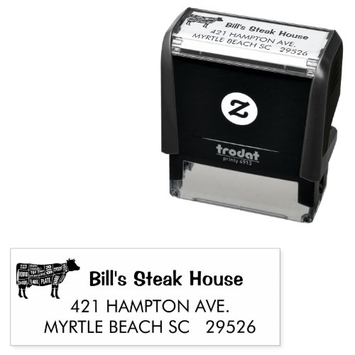 Steak House Business Beef Chart Self_inking Stamp