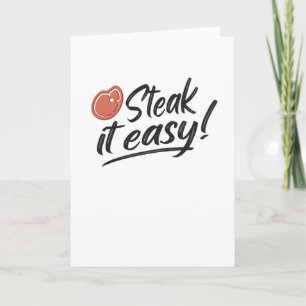 Steak It Easy Grill BBQ Funny Griller Gifts Card