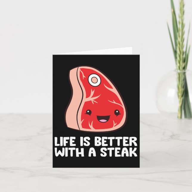 Steak Lover Bbq Grilling Meat Life Is Better With  Card (Front)