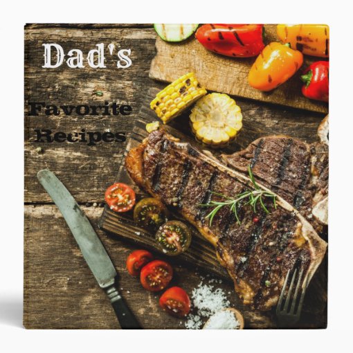 Steak Lovers Recipe Organizer 3 Ring Binder Zazzle