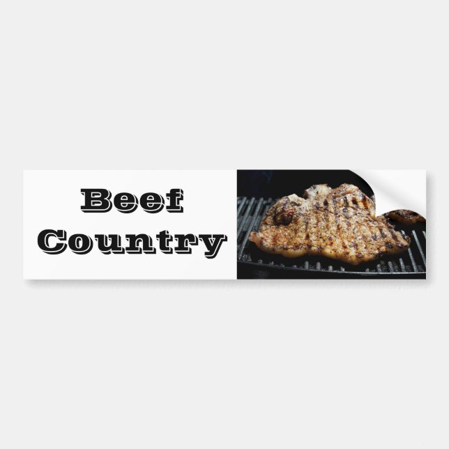 Steak on Grill - Beef Country Bumper Sticker (Front)