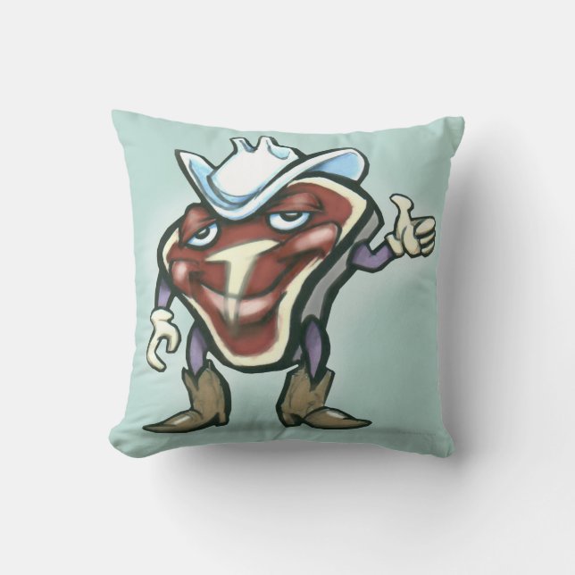 Steak Throw Pillow (Front)