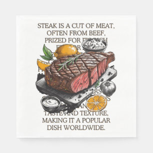 Steak vintage sketch by CallisC Arts ⭐ ⭐ ⭐ T-Shirt Napkins
