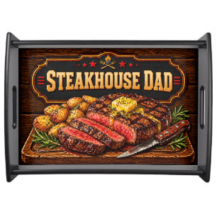 Steakhouse Dad, Premium Backyard Grill Master Serving Tray