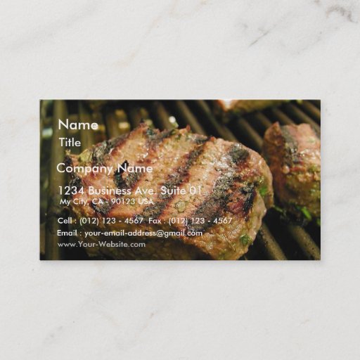 Customizable Steaks Food Dinner Grilling Business Card