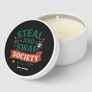 Steal And Swap Society — Funny Gift Exchange Party Mini Candle Favors
