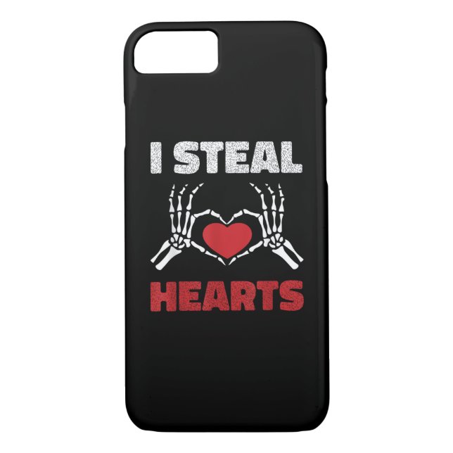 Steal Hearts Valentines Day Funny Skeleton Hand Case-Mate iPhone Case (Back)