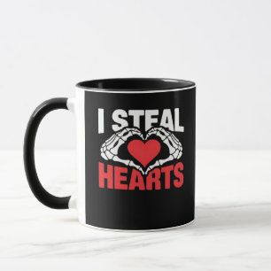 Steal Hearts Valentines Day Funny Skeleton Hand Cl Mug