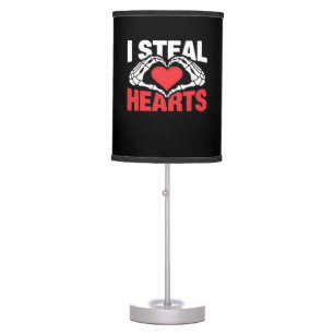 Steal Hearts Valentines Day Funny Skeleton Hand Cl Table Lamp