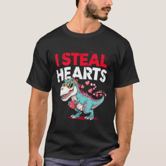 Steal Hearts with a Dino - Unique Valentine's T-Shirt