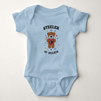 Stealer of Hearts Teddy Bear Football Baby Bodysuit