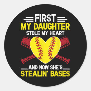 Stealin' Ses Softll Dad Of A Softll Player Father Classic Round Sticker