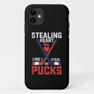 Stealing Heart Like I Steal Pucks Hockey Valentine iPhone 11 Case