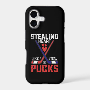 Stealing Heart Like I Steal Pucks Hockey Valentine iPhone 17 Case