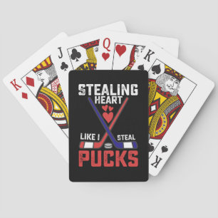 Stealing Heart Like I Steal Pucks Hockey Valentine Poker Cards