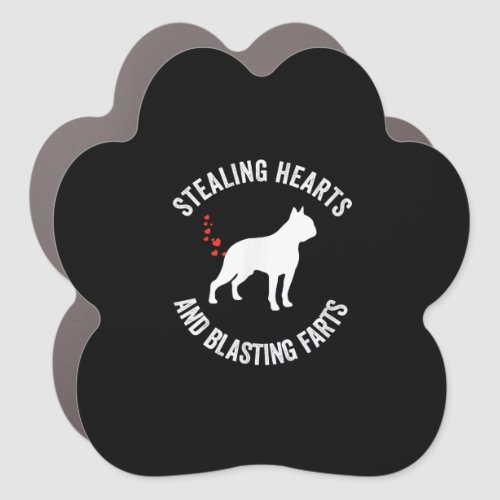 Stealing Hearts And Blasting Farts Boston Terrier Car Magnet