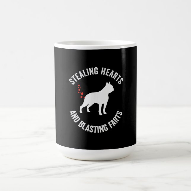 Stealing Hearts And Blasting Farts Boston Terrier Coffee Mug (Center)