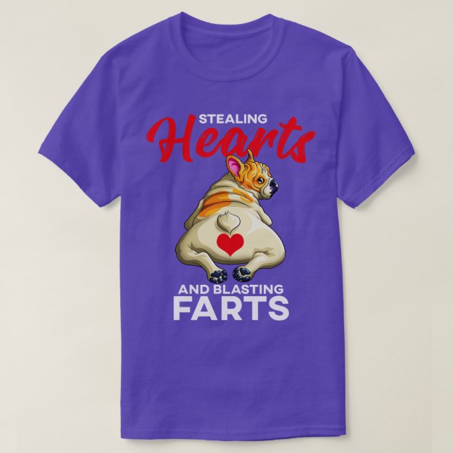 Stealing Hearts and Blasting Farts Funny Pug Valen T-Shirt (Design Front)