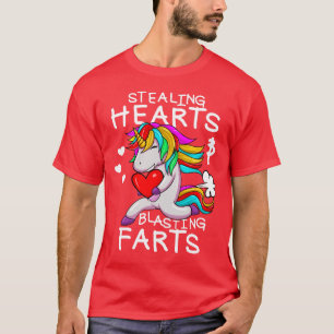 Stealing Hearts And Blasting Farts Funny Valentine T-Shirt