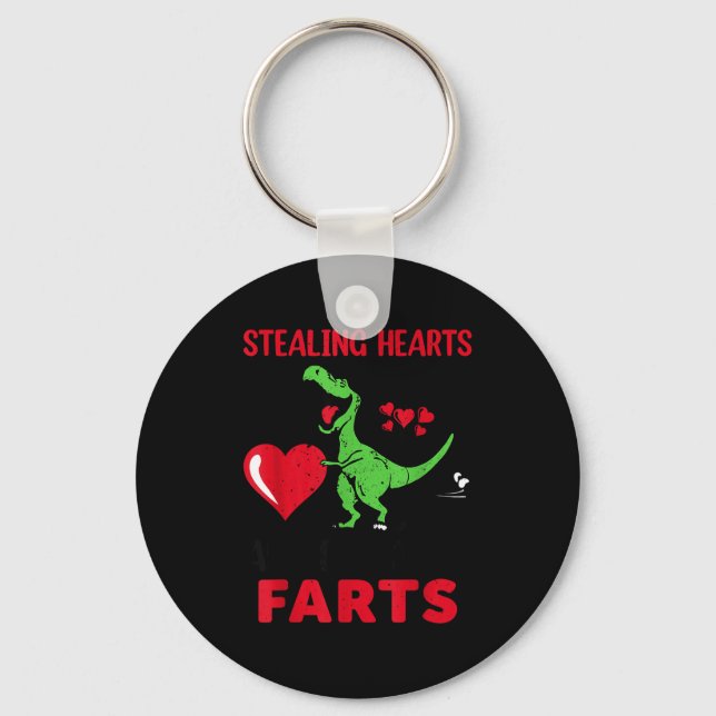 Stealing Hearts And Blasting Farts T Rex Cute Todd Keychain (Front)