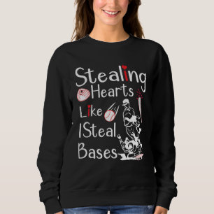 Stealing Hearts Bases Softball Baseball Sweatshirt