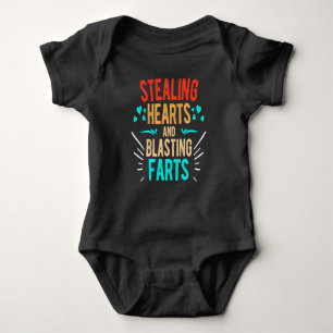 Stealing Hearts & Blasting Farts Funny Design Gift Baby Bodysuit