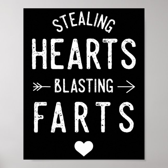 Stealing Hearts Blasting Farts Funny Valentine's D Poster (Front)