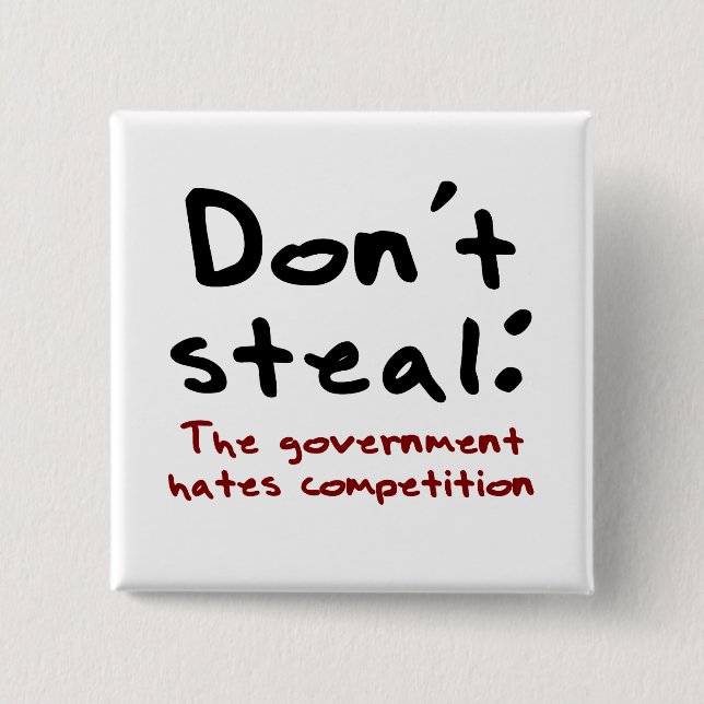 Stealing is wrong pinback button (Front)