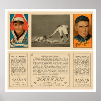 Stealing Second Senators Baseball 1912 Poster