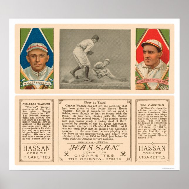 Stealing Third Red Sox Baseball 1912 Poster (Front)