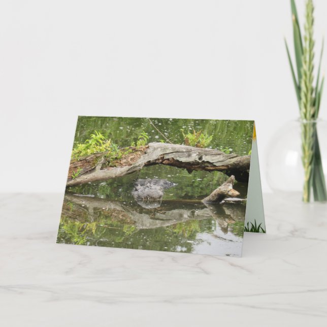 Stealth Alligator Folded Greeting Card (Front)