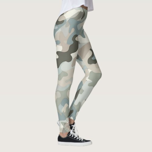 Stealth Blue Camo Wave Leggings