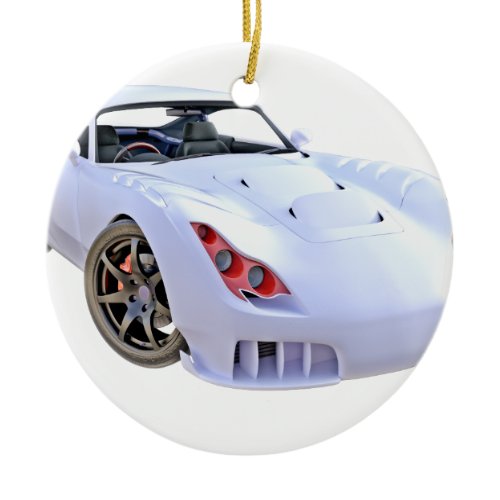 Stealth Car in White Ceramic Ornament
