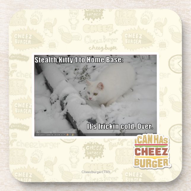 Stealth Kitty 1 Beverage Coaster (Front)