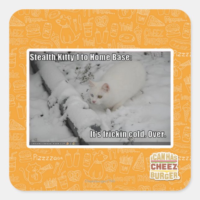 Stealth Kitty 1 Square Sticker (Front)