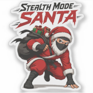 Stealth Mode Santa Ninja Christmas Graphic Sticker