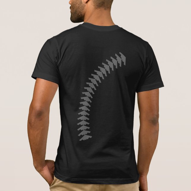 Stealth T black w grey stealth stitches T-Shirt (Back)