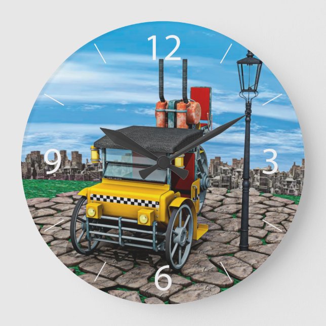 Steam Cab-Taxi Large Clock (Front)