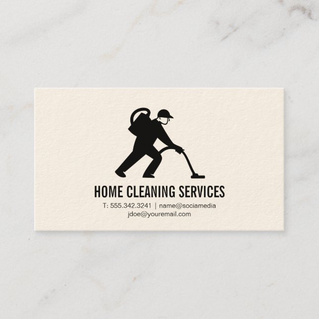 Steam Cleaner Logo Business Card (Front)