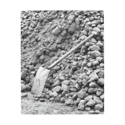 STEAM COAL AND SHOVEL METAL PRINT