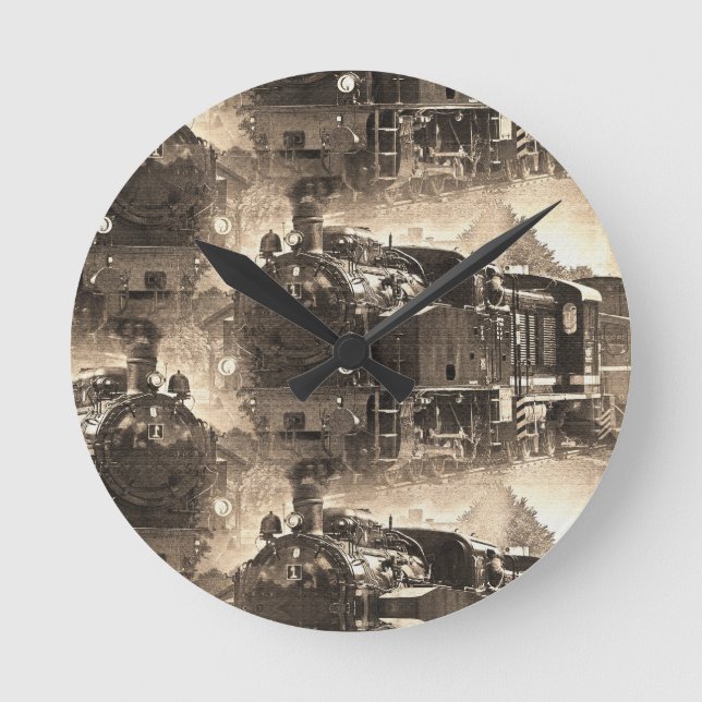 Steam Dreams - Railway Engine  Round Clock (Front)