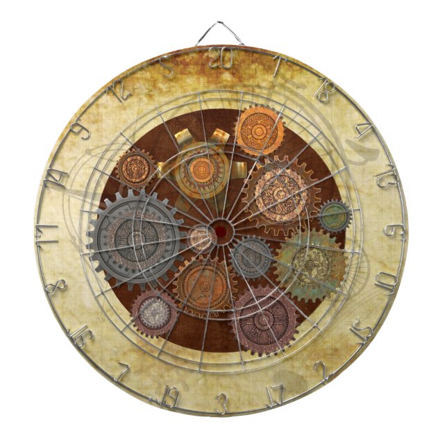 Steam Elegance Steampunk Dart Board (Front)