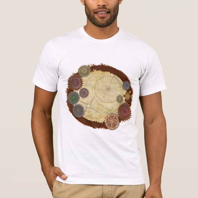 Steam Elegance Steampunk Mixed Media T-Shirt (Front)