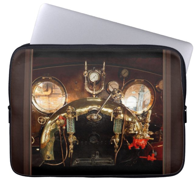 Steam Engine Cab Laptop Sleeve (Front)