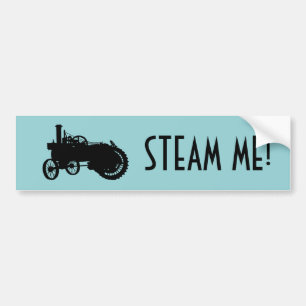 Steam Engine Farm Tractor Traction Farming Antique Bumper Sticker