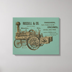 Steam Engine Farm Tractor Traction Farming Antique Canvas Print