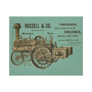 Steam Engine Farm Tractor Traction Farming Antique Canvas Print