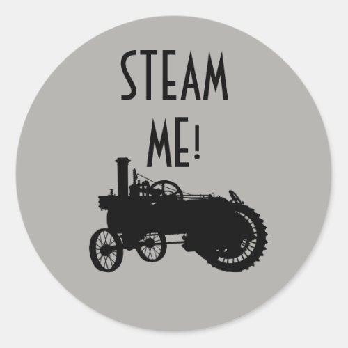 Steam Engine Farm Tractor Traction Farming Antique Classic Round Sticker