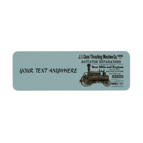 Steam Engine Farm Tractor Traction Farming Antique Label