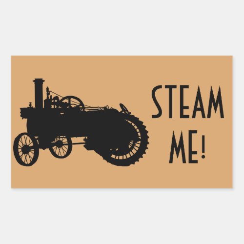 Steam Engine Farm Tractor Traction Farming Antique Rectangular Sticker